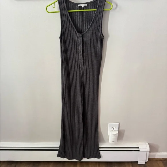 Z Supply Charcoal Ribbed Jumpsuit - Picture 3 of 7